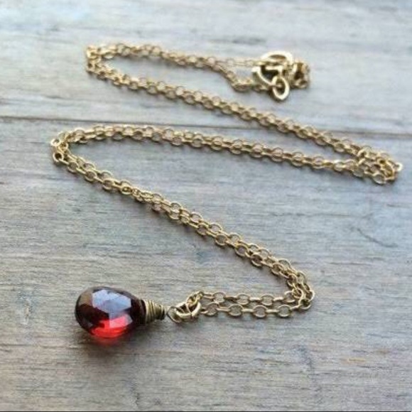 Natural Garnet Briolette Pendant - Picture 3 of 3